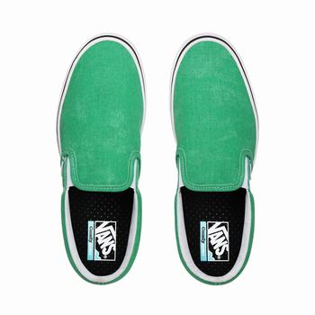 Damske Slip On Tenisky Vans Washed Canvas ComfyCush Svetlomodrá Zelene VA81SBGEI